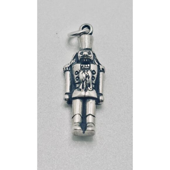Nutcracker Toy Soldier Sterling Silver Charm Christmas Holiday - Picture 1 of 2